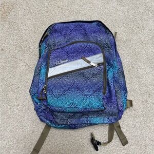 Girls LL Bean Deluxe Book Bag Backpack